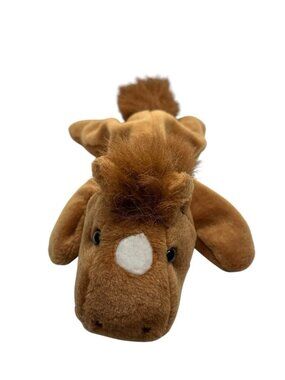 Vintage Plush Horse Bean Bag Stuffed Animal Brown Laying Pony Great American Fun